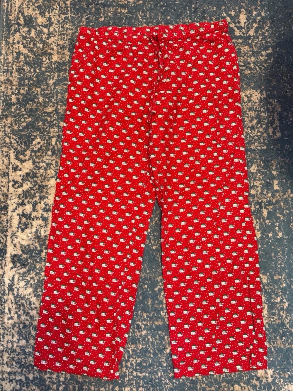 Vineyard Vines Red Pajama Pants with White Whale Pattern